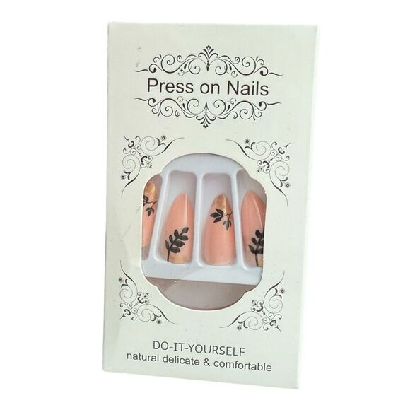 Brand New Womens Pink Floral Do It Yourself Press On Nails - Picture 1 of 1